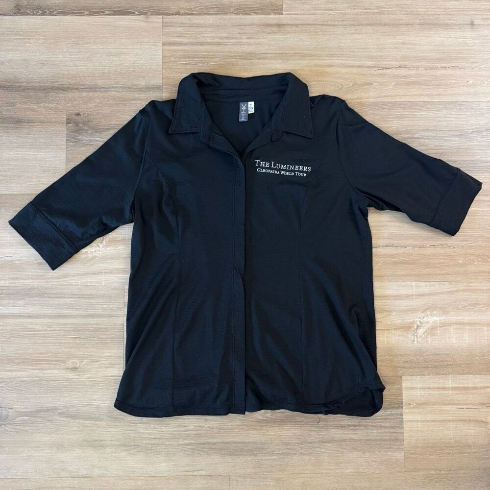 Womens The Lumineers Cleopatra Tour Staff Button Up Black Staff Shirt Size Large